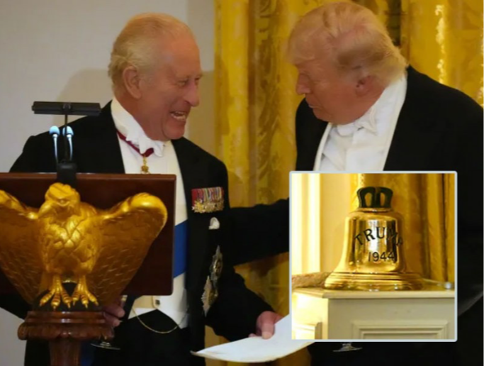 Чарльз III АНУ-д айлчилж, Трампт Дэлхийн II дайны үеийн шумбагчийн хонх бэлэглэв